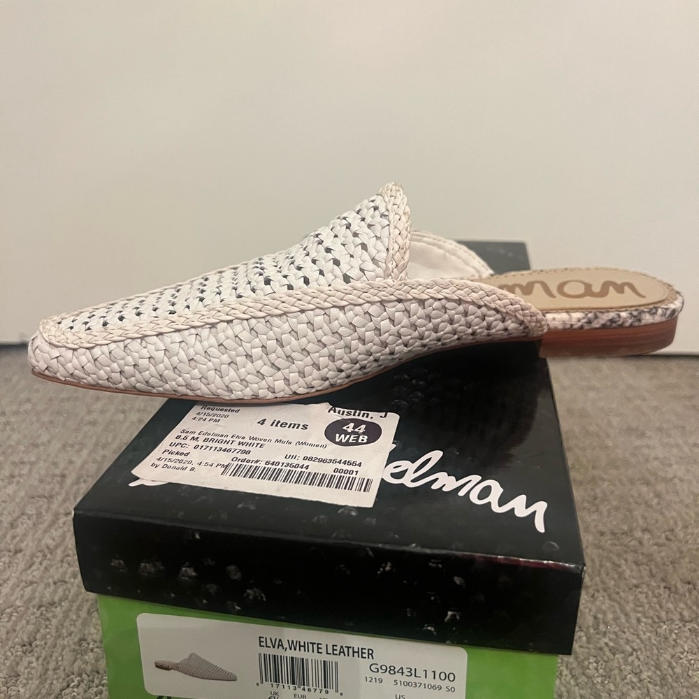 Sam Edelman white leather Elva mule shoe